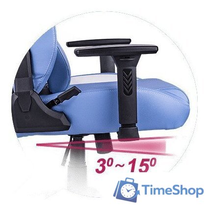 Игровое (геймерское) кресло Thermaltake V Comfort (синий/белый) - Изображение №11 — Интернет-магазин Time-Shop