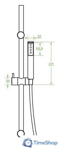 Душевой гарнитур  Laveo Pretto NLP 01A2 - Изображение №2 — Интернет-магазин Time-Shop