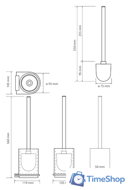 Ершик для унитаза Bemeta Galla 108113010 - Изображение №2 — Интернет-магазин Time-Shop