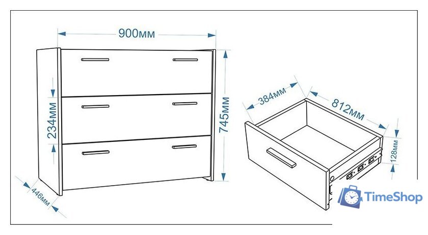 Комод Евва Венеция ВН-3S (бодега белый/ясень орландо) - Изображение №2 — Интернет-магазин Time-Shop