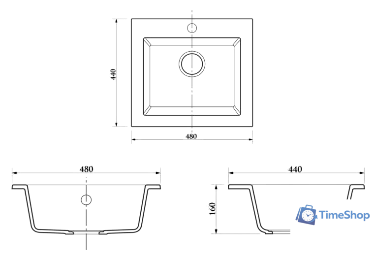 Кухонная мойка Berge BR-4803 (песочный матовый) - Изображение №3 — Интернет-магазин Time-Shop