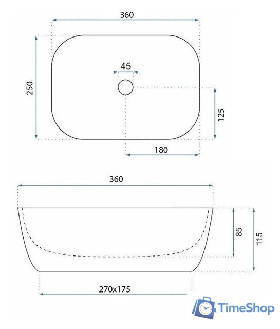 Умывальник Rea Belinda Mini U3321 - Изображение №6 — Интернет-магазин Time-Shop