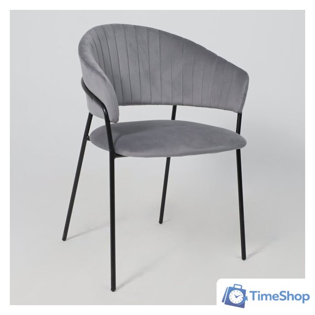 Стул с подлокотниками Алвест AV 433 (темно-серый бархат H-15/черный) - Изображение №8 — Интернет-магазин Time-Shop