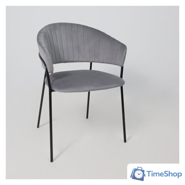 Стул с подлокотниками Алвест AV 433 (темно-серый бархат H-15/черный) - Изображение №16 — Интернет-магазин Time-Shop