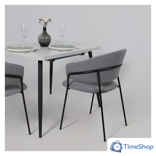 Стул с подлокотниками Алвест AV 433 (темно-серый бархат H-15/черный) - Изображение №6 — Интернет-магазин Time-Shop