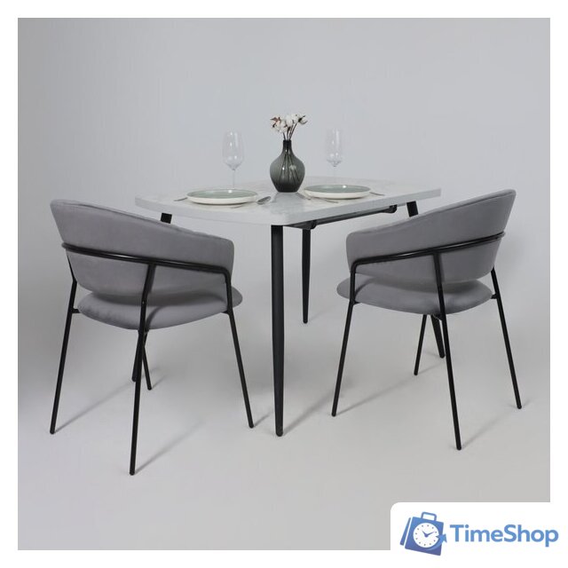 Стул с подлокотниками Алвест AV 433 (темно-серый бархат H-15/черный) - Изображение №5 — Интернет-магазин Time-Shop