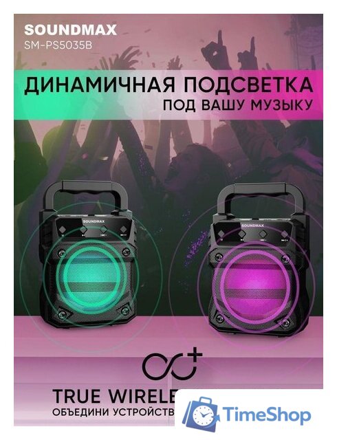 Беспроводная колонка Soundmax SM-PS5035B - Изображение №6 — Интернет-магазин Time-Shop
