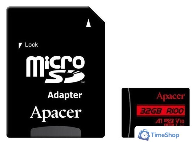 Карта памяти Apacer microSDXC AP128GMCSX10UB-R 128GB (с адаптером) - Изображение №1 — Интернет-магазин Time-Shop