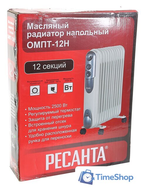 Масляный радиатор Ресанта ОМПТ-12Н - Изображение №7 — Интернет-магазин Time-Shop