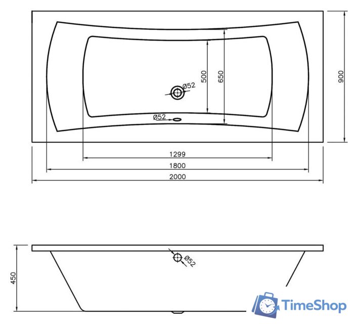 Ванна Lavinia Boho Evan 200x90 37110200 - Изображение №3 — Интернет-магазин Time-Shop