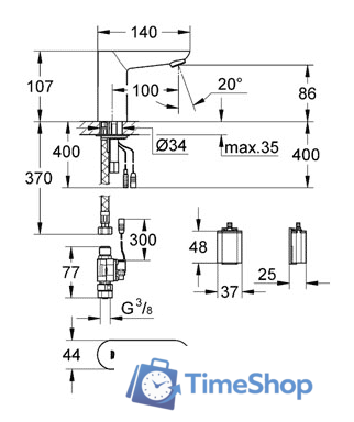 Кран Grohe Euroeco Cosmopolitan E 36271000 - Изображение №2 — Интернет-магазин Time-Shop