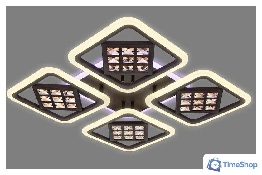 Припотолочная люстра Ambrella light FA287/4 CF/TI (кофе/янтарь) - Изображение №1 — Интернет-магазин Time-Shop