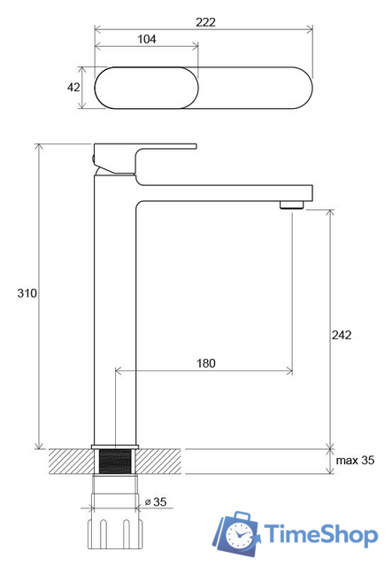 Смеситель Ravak Chrome-CR 015.00 [X070100] - Изображение №2 — Интернет-магазин Time-Shop
