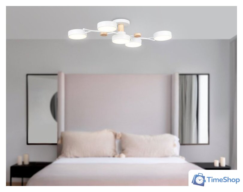 Припотолочная люстра Ambrella light FL4834/5 WH - Изображение №8 — Интернет-магазин Time-Shop