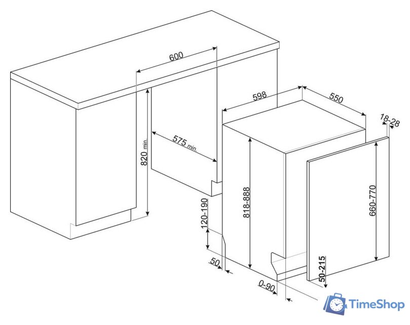 Встраиваемая посудомоечная машина Smeg STL281DS - Изображение №3 — Интернет-магазин Time-Shop