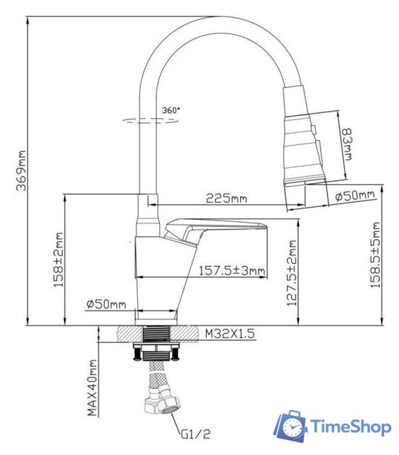 Смеситель AV Engineering AVPOS4-A172-141 - Изображение №2 — Интернет-магазин Time-Shop