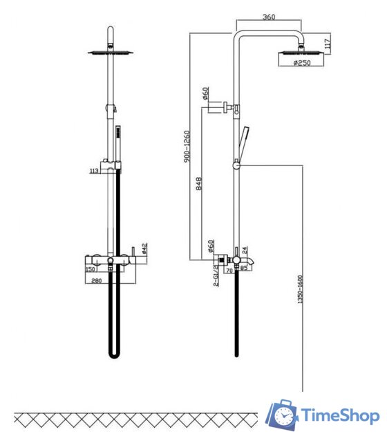 Душевая система  Milacio Ultra 151 MCU.151.MB - Изображение №11 — Интернет-магазин Time-Shop
