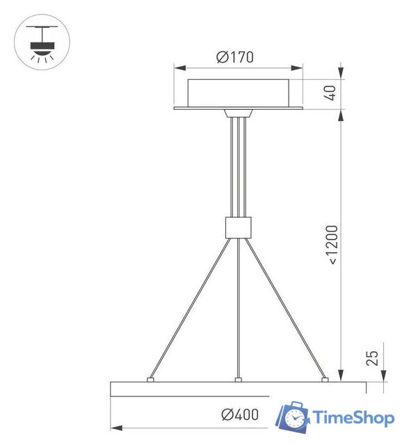 Подвесная люстра Arlight SP-Congo-Can-1-R400-24W Warm3000 046217 - Изображение №2 — Интернет-магазин Time-Shop