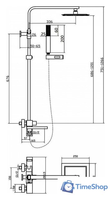 Душевая система  Agger Great A2893344 - Изображение №14 — Интернет-магазин Time-Shop