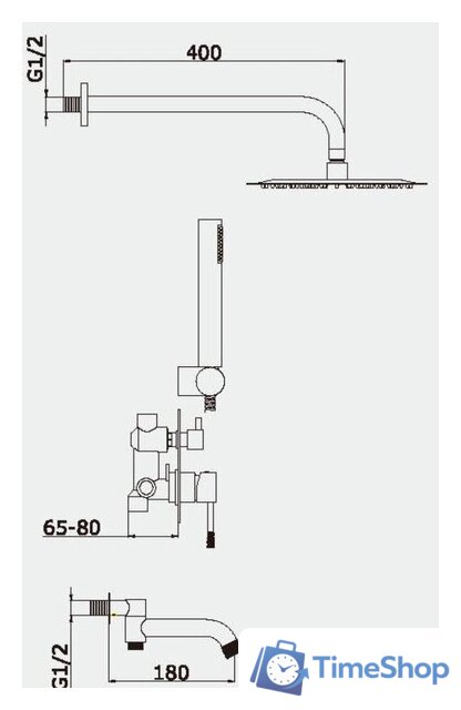 Душевая система  Vieir V403564 - Изображение №2 — Интернет-магазин Time-Shop