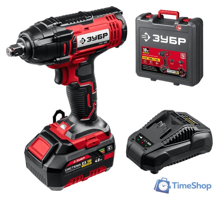 Гайковерт Зубр Мастер ГУЛ-255-41 (с 1-м АКБ, кейс) - Изображение №1 — Интернет-магазин Time-Shop