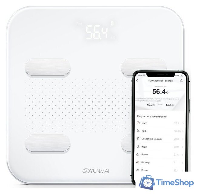 Умные напольные весы Yunmai Scale S (белый) - Изображение №2 — Интернет-магазин Time-Shop