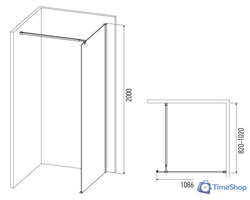 Душевая стенка IVA WIB110C - Изображение №2 — Интернет-магазин Time-Shop