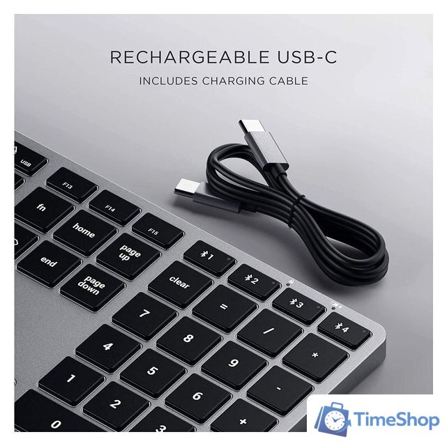 Клавиатура Satechi Slim X3 (серый) - Изображение №3 — Интернет-магазин Time-Shop