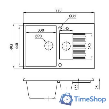 Кухонная мойка БелЭворс Forma L (бежевый, без сифона) - Изображение №3 — Интернет-магазин Time-Shop