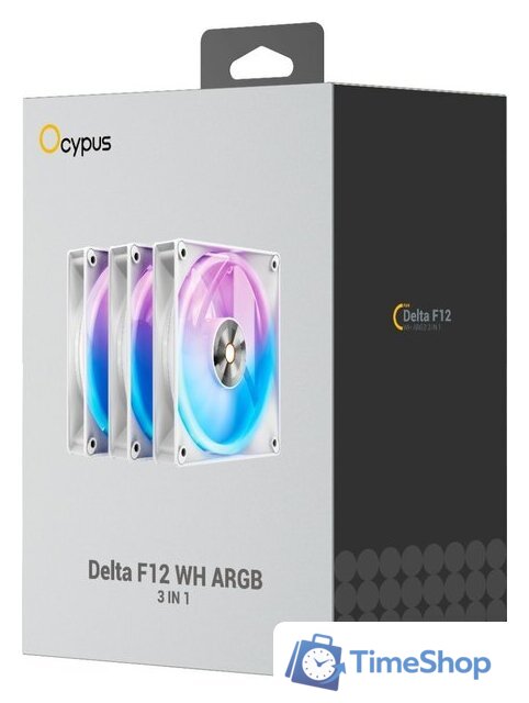 Комплект вентиляторов для корпуса Ocypus Delta F12 WH ARGB 3IN1 - Изображение №7 — Интернет-магазин Time-Shop
