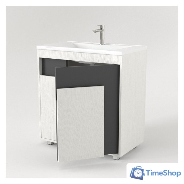  Дабер Тумба под умывальник 015 Тобага/Эридан 80 Т15.8Т.0.20 (белый древесный/серый) - Изображение №3 — Интернет-магазин Time-Shop