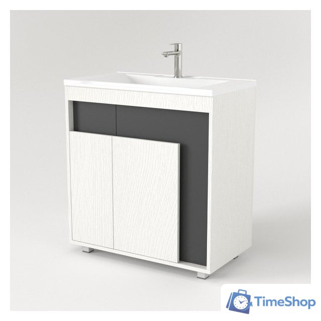  Дабер Тумба под умывальник 015 Тобага/Эридан 80 Т15.8Т.0.20 (белый древесный/серый) - Изображение №2 — Интернет-магазин Time-Shop