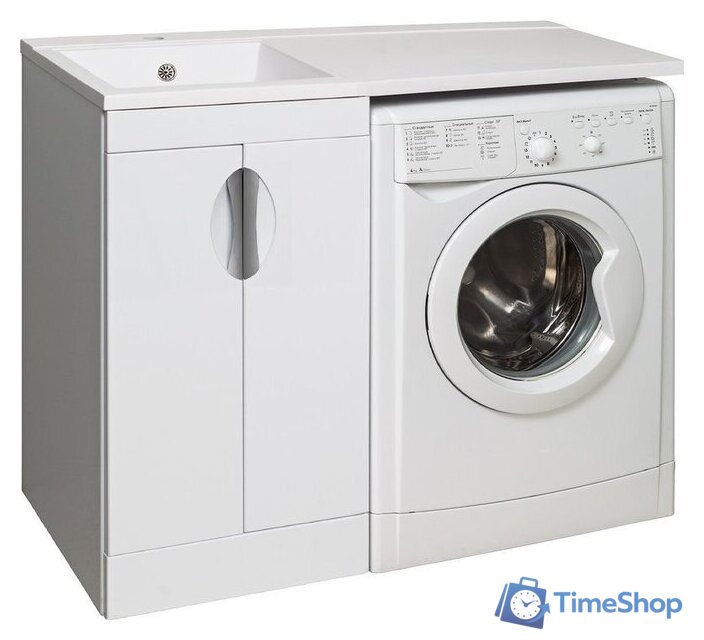  Runo Тумба с умывальником Лира 45 + Гамма 105 лайт с правым крылом (напольная, белый) - Изображение №2 — Интернет-магазин Time-Shop