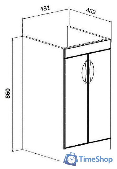  Runo Тумба с умывальником Лира 45 + Гамма 105 лайт с правым крылом (напольная, белый) - Изображение №9 — Интернет-магазин Time-Shop