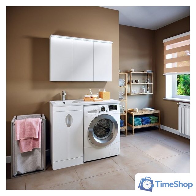  Runo Тумба с умывальником Лира 45 + Гамма 105 лайт с правым крылом (напольная, белый) - Изображение №1 — Интернет-магазин Time-Shop