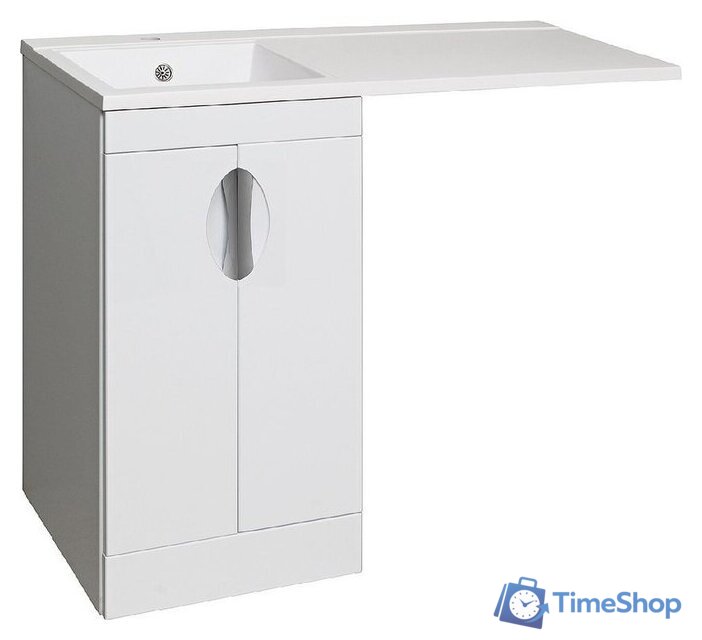  Runo Тумба с умывальником Лира 45 + Гамма 105 лайт с правым крылом (напольная, белый) - Изображение №5 — Интернет-магазин Time-Shop