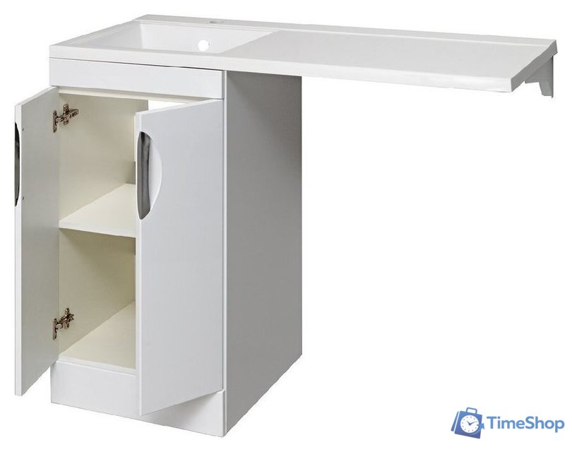  Runo Тумба с умывальником Лира 45 + Гамма 105 лайт с правым крылом (напольная, белый) - Изображение №6 — Интернет-магазин Time-Shop
