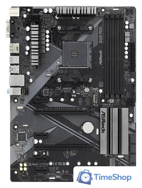 Материнская плата ASRock B450 Pro4 R2.0 - Изображение №1 — Интернет-магазин Time-Shop