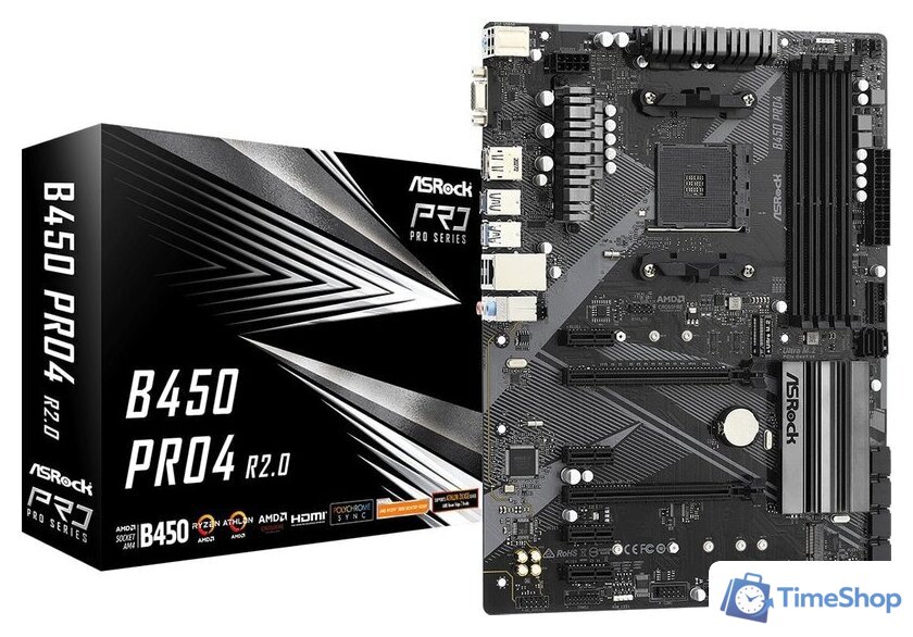 Материнская плата ASRock B450 Pro4 R2.0 - Изображение №5 — Интернет-магазин Time-Shop