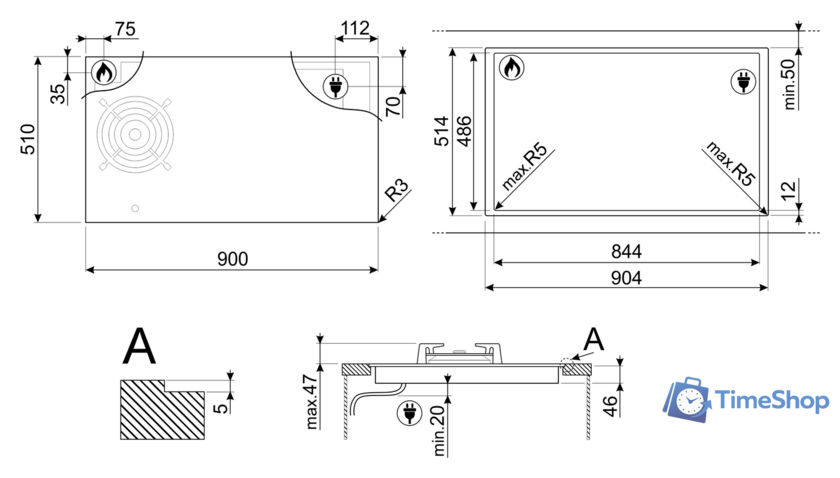 Варочная панель Smeg PM3953D - Изображение №5 — Интернет-магазин Time-Shop
