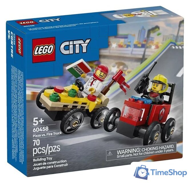 Конструктор LEGO City 60458 Пицца против пожарной машины - Изображение №1 — Интернет-магазин Time-Shop