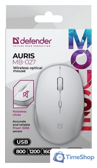 Мышь Defender Auris MB-027 (белый) - Изображение №6 — Интернет-магазин Time-Shop