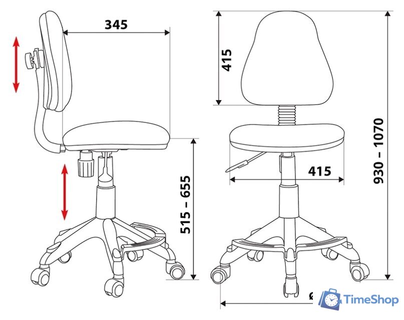 Компьютерное кресло Бюрократ KD-4-F/TW-96-1 (оранжевый) - Изображение №4 — Интернет-магазин Time-Shop