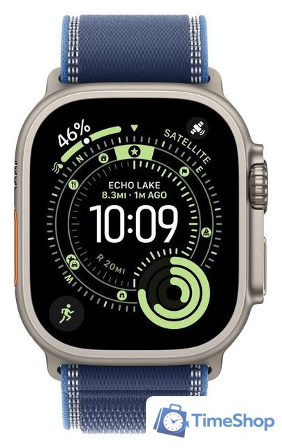 Умные часы Apple Watch Ultra 3 LTE 49 мм (титановый корпус, природный/синий, нейлоновый ремешок размера M/L) - Изображение №2 — Интернет-магазин Time-Shop