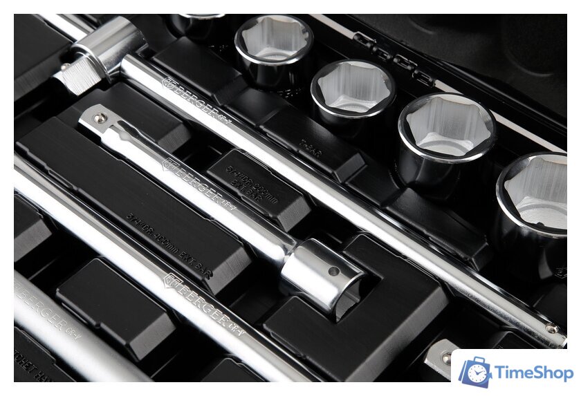 Набор трещотка с головками Berger BG021-34 (21 предмет) - Изображение №4 — Интернет-магазин Time-Shop