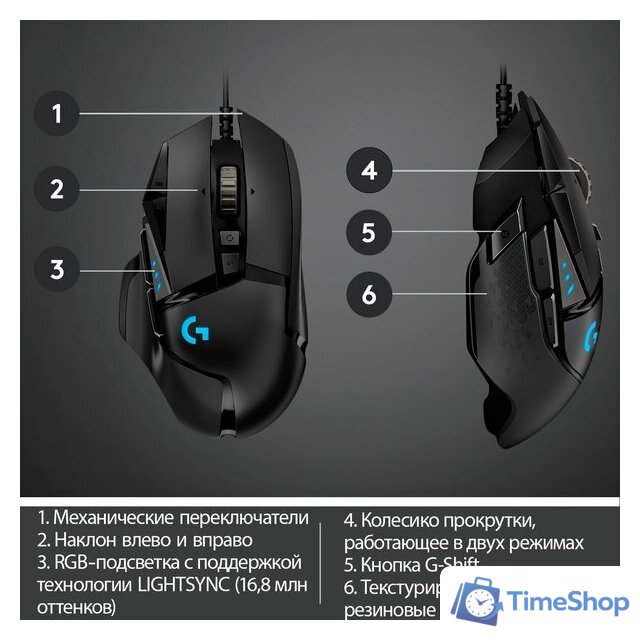 Игровая мышь Logitech G502 Hero - Изображение №9 — Интернет-магазин Time-Shop