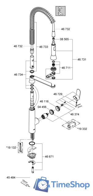 Смеситель Grohe K 7 32950000 - Изображение №3 — Интернет-магазин Time-Shop