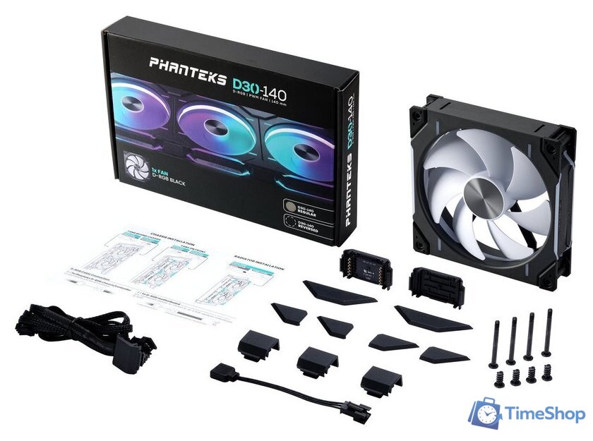 Вентилятор для корпуса Phanteks D30-140 D-RGB Regular Black PH-F140D30_DRGB_PWM_BK01 - Изображение №2 — Интернет-магазин Time-Shop