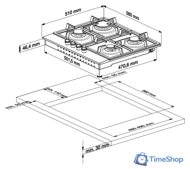 Варочная панель BEKO HILW 64122 S - Изображение №3 — Интернет-магазин Time-Shop