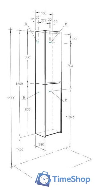  Акватон Шкаф с зеркалом Сканди 35 1A255003SDB20 (белый/дуб верона) - Изображение №2 — Интернет-магазин Time-Shop